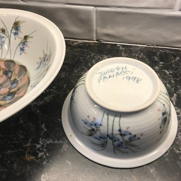Hand made & painted PORCELAIN Pottery BOWL SET - Picture 8 of 14